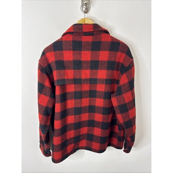 Vintage 60s 70s Cockatoo Sears Plaid Wool Shirt Mens L Flannel Shacket Jacket - Picture 3 of 7